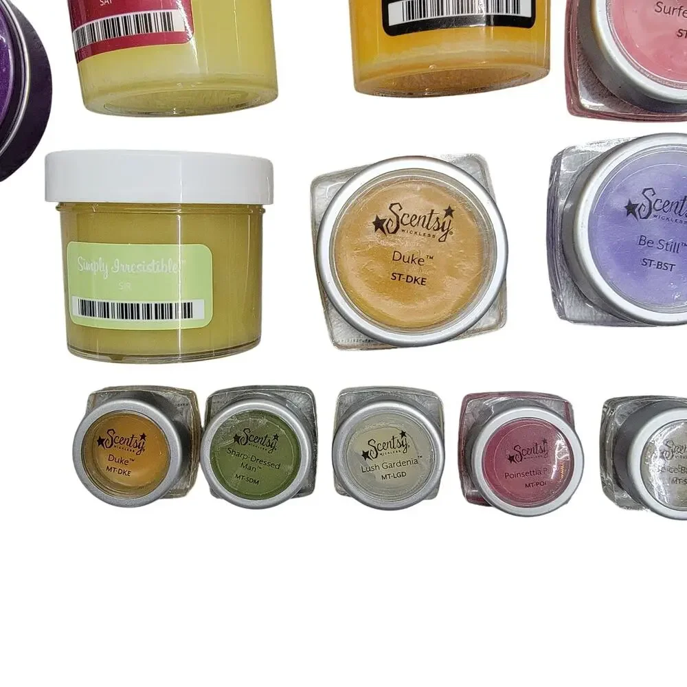 Scentsy Mixed Fragrance Tester Pots Tin Lot 28pc Retired Scents Duke Peligro